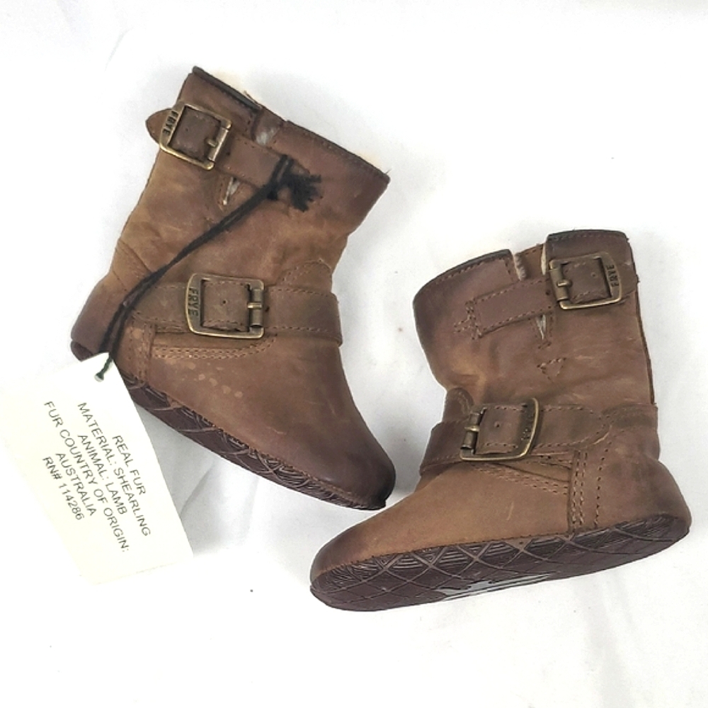 NWT Frye Brown Leather‎ Shearling Boots